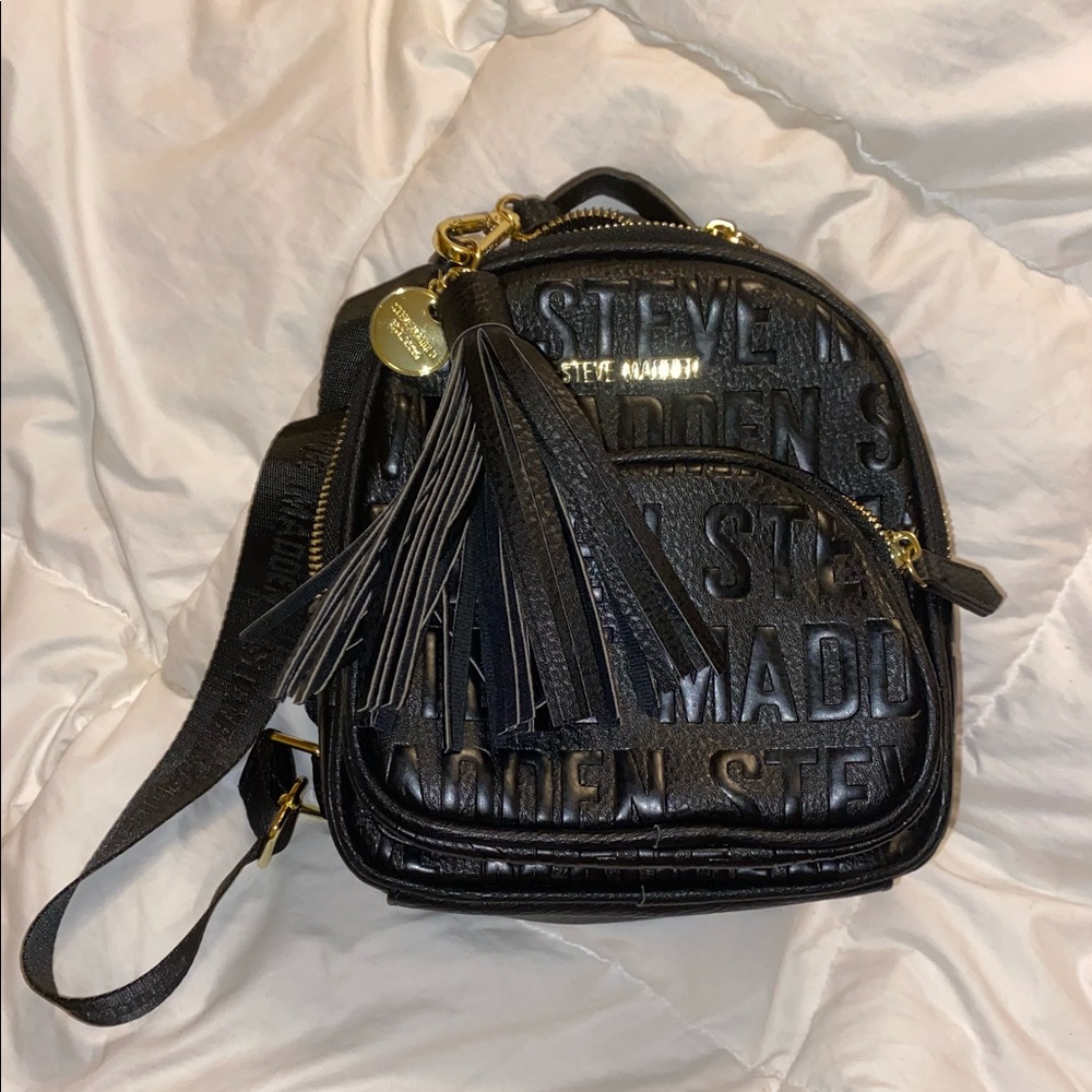 Steven Madden Black Mini Backpack